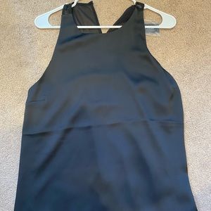 Express high neck satin top with mess racer back NWT